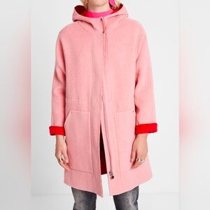 Desigual Women's Wool Pink Coat with Red Accents